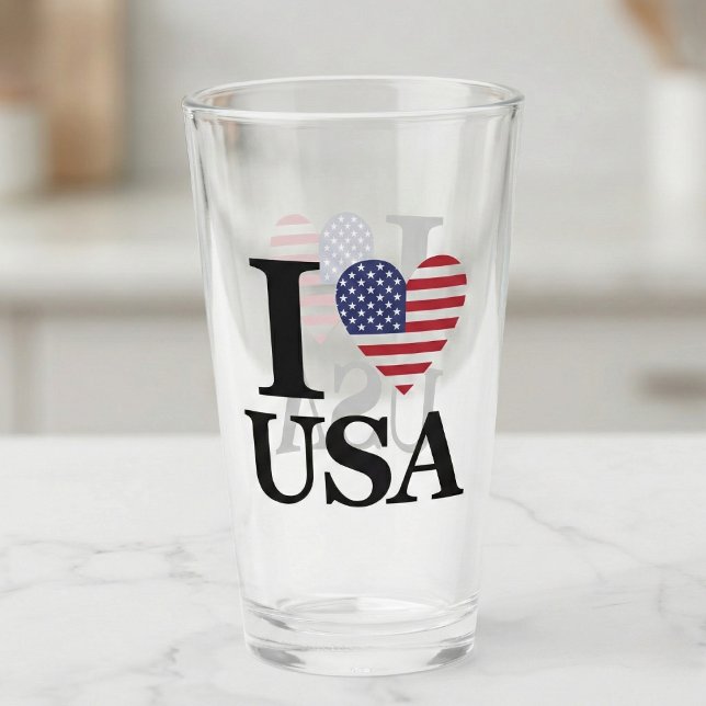 "I ❤️ USA" GLAS (Toast to the USA.)