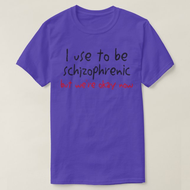 I Use To Be Schizophrenic But Were Okay Now  T-Shirt (Design vorne)