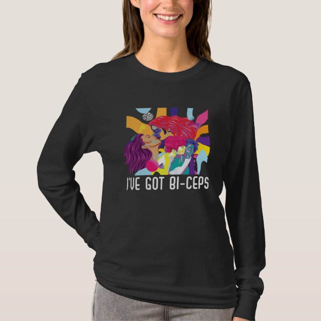 I ve Got Bi Ceps Bisexual Pride Bodybuilder LGBTQ  T-Shirt (Vorderseite)