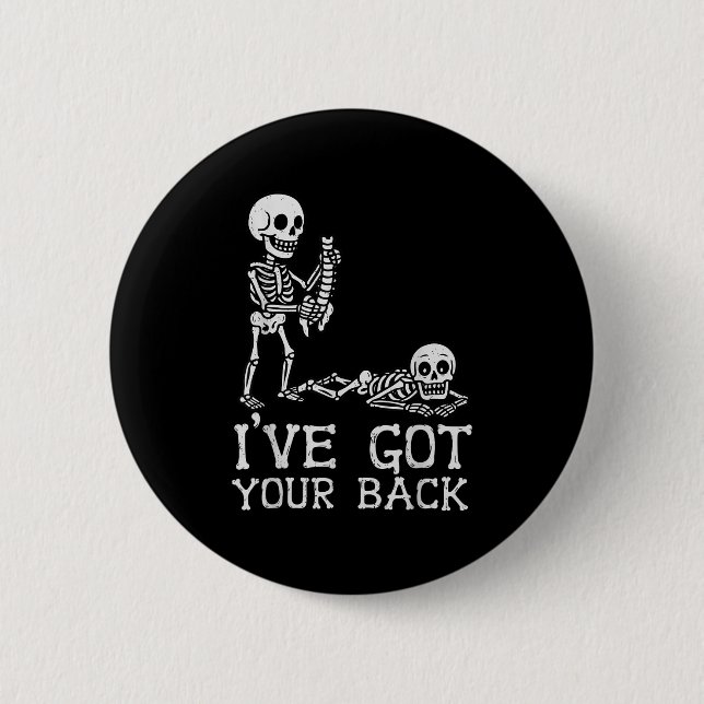 I’ve Got Your Back Skeleton Halloween Costume Funn Button (Vorderseite)