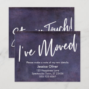 "I ve Moved" Typografy Grunge Lila Ankündigung