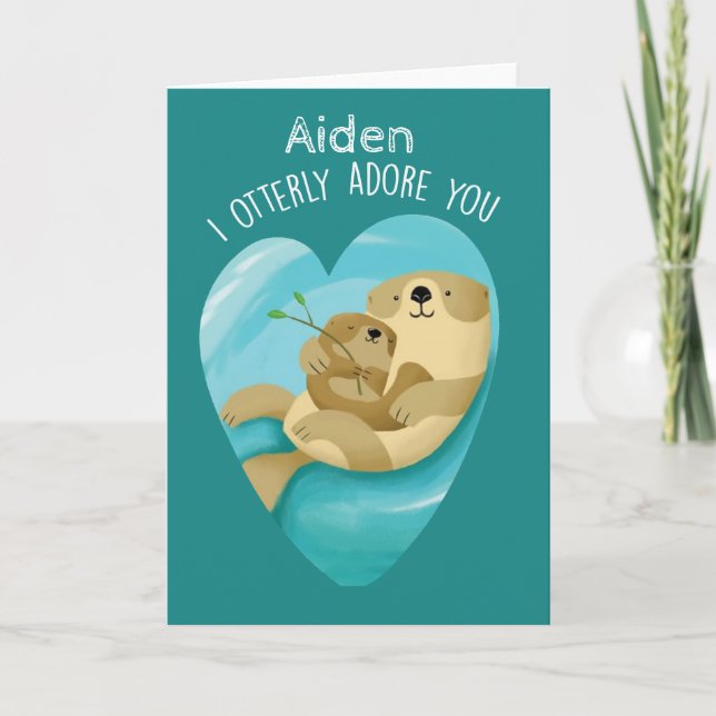 I verehren Otterly Sie Valentinsgruß Karte (Vorderseite)