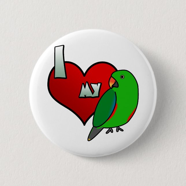 I versah Liebe mein Rot Eclectus mit Seiten Button (Vorderseite)
