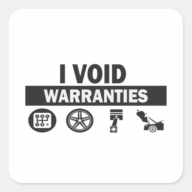 I Void Warranties Funny Quadratischer Aufkleber (Vorderseite)