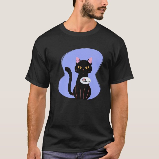 I Vomited  Cat American Election Voting Parody T-Shirt (Vorderseite)