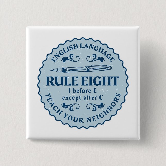 I vor E, außer nach C Rule Funny Button (Vorderseite)