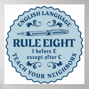 I vor E, außer nach C Rule Funny Poster