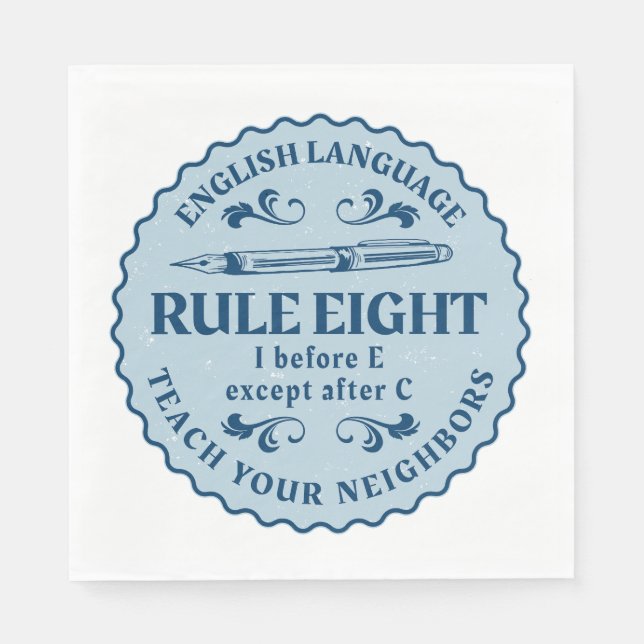 I vor E, außer nach C Rule Funny Serviette (Vorderseite)