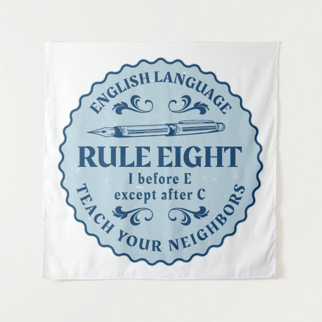I vor E, außer nach C Rule Funny Wandteppich (Vorderseite)
