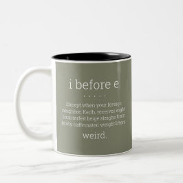 I Vor E - Grammar Rule Tasse - Olivenöl