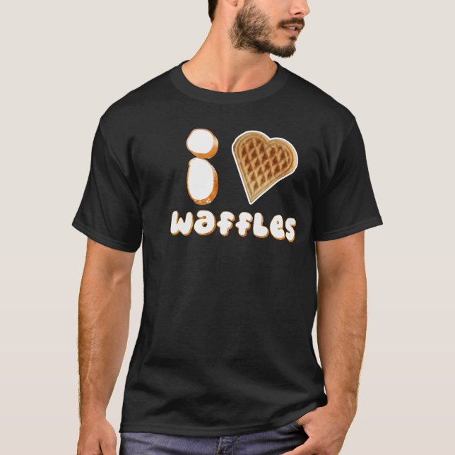 I Waffeln des Herz-(Liebe) T-Shirt (Vorderseite)