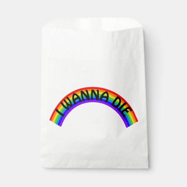 I Wanna Die - Rainbow Geschenktütchen (Vorderseite)