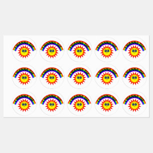 I Wanna Die - Regenbogen Lächeln Sun Etiketten