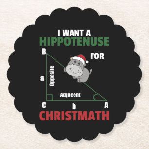 I Want A Hippo For Christmas Cute Hippos Untersetzer