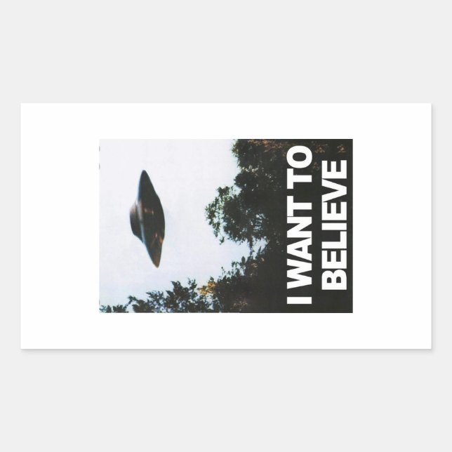 I want to believe rechteckiger aufkleber (Vorderseite)