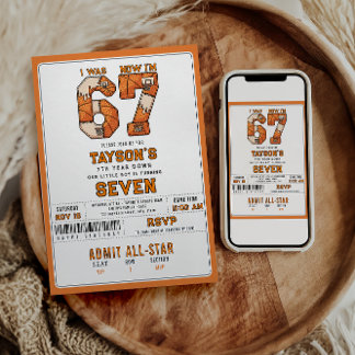 I Was 6, Now I’m 7 – Basketball 7th Birthday Einladung