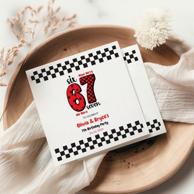 I Was 6, Now I’m 7 – Twin 7th Birthday for Kids Serviette (I Was 6, Now I’m 7 – Twin 7th Birthday for Kids Napkins
)