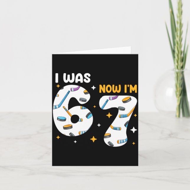 I Was 6 Now Im 7 Hockey Birthday  Karte (Vorderseite)
