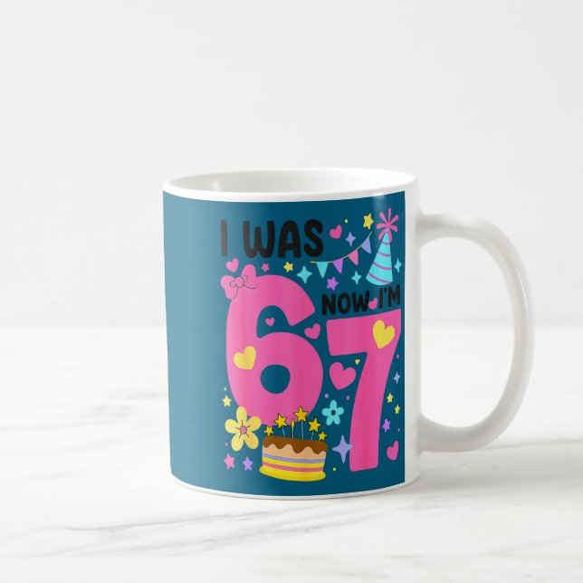 I Was 6 Now I'm 7 Year Old Birthday 7th Kids Funny Kaffeetasse (Rechts)
