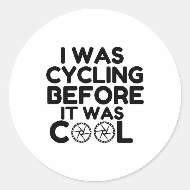 I Was Cycling Runder Aufkleber (Vorderseite)