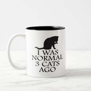 i-was-normal-3-cats-vor-lustig-cat zweifarbige tasse