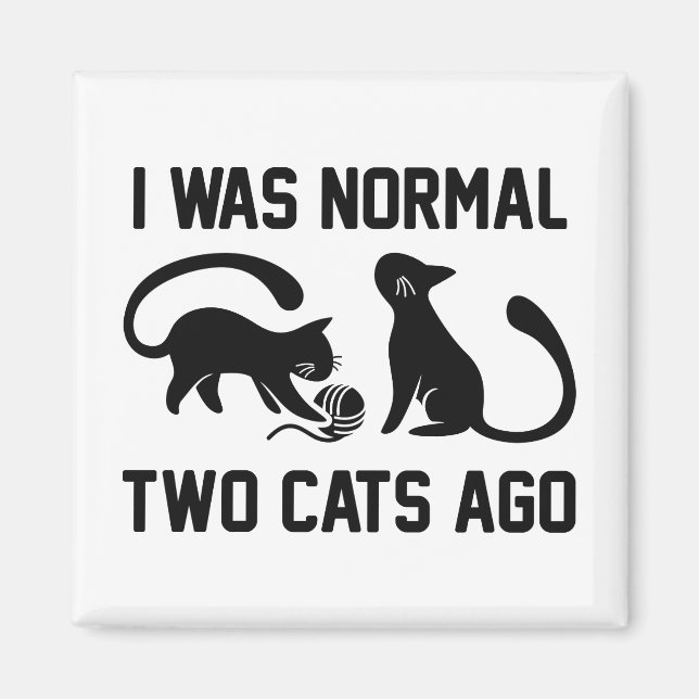 I Was Normal Two Cats Ago Magnet (Vorne)