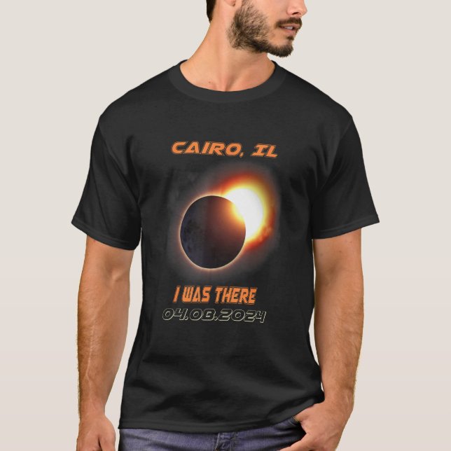 I Was There Total Solar Eclipse Cairo Illinois IL T-Shirt (Vorderseite)