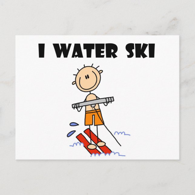 I Wasserski T - Shirt und Geschenke Postkarte (Vorderseite)