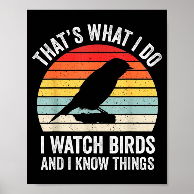 I Watch Birds I Know Things Funny Birdwatcher Bird Poster (Vorne)