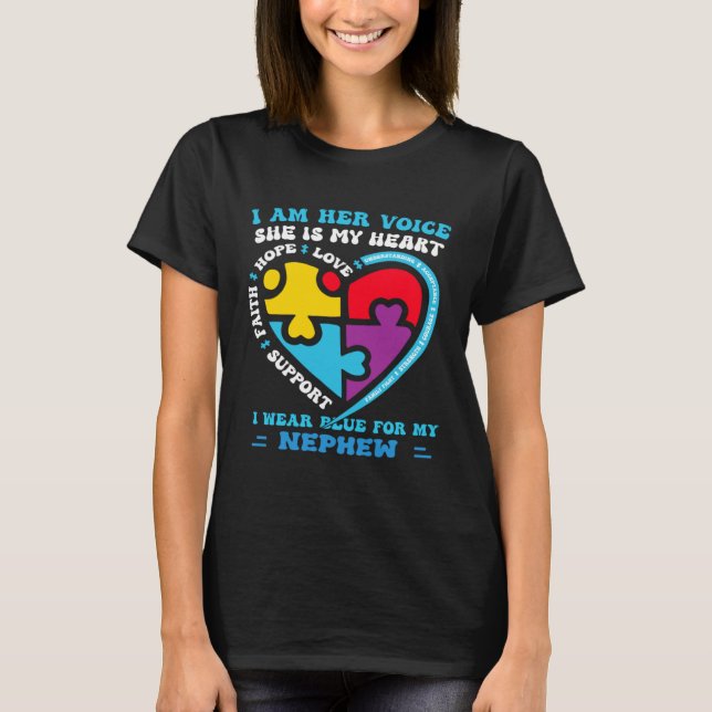 I Wear Blue For My nephew Autism Awareness groovy  T-Shirt (Vorderseite)