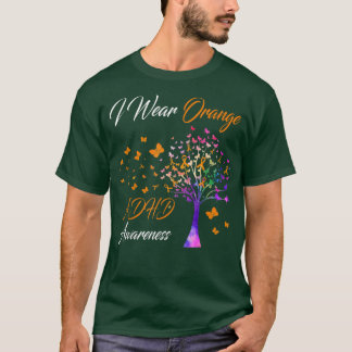 I Wear Orange ADHD Awareness Tree Ribbon  T-Shirt
