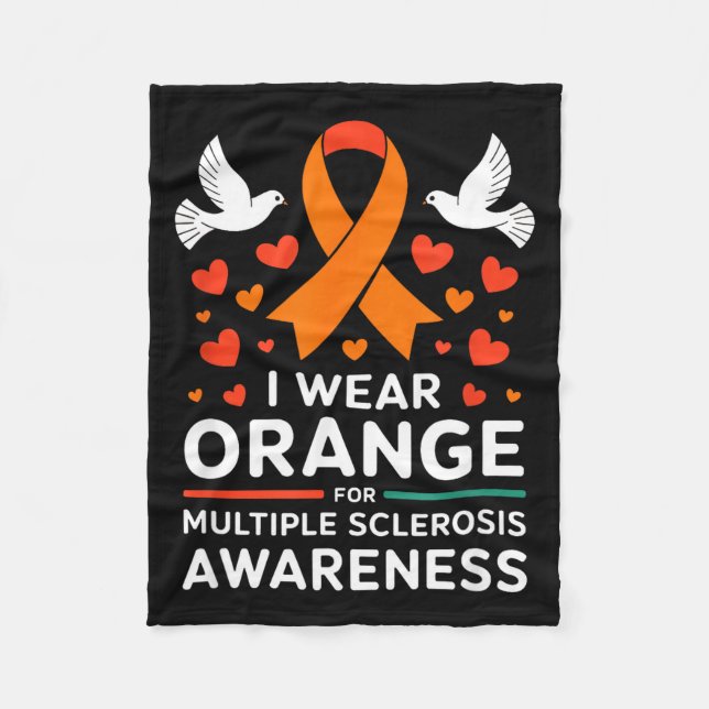 I Wear Orange For Multiple Sclerosis Awareness  Fleecedecke (Vorderseite)