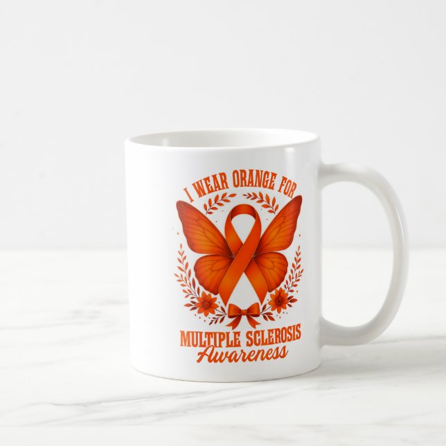 I Wear Orange For Multiple Sclerosis Awareness Ms  Kaffeetasse (Rechts)