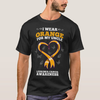 I Wear Orange Uncle Leukemia Cancer Awareness Bloo T-Shirt