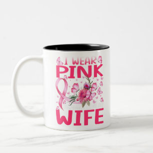 I Wear Pink Beursache I Love My Wife Breast Zweifarbige Tasse