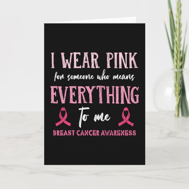 I Wear Pink Breast Cancer Awareness Family Matchin Karte (Vorderseite)