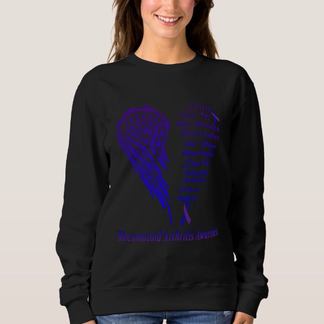 I Wear Purple & Blue For Rheumatoid Arthritis Warr Sweatshirt (Vorderseite)