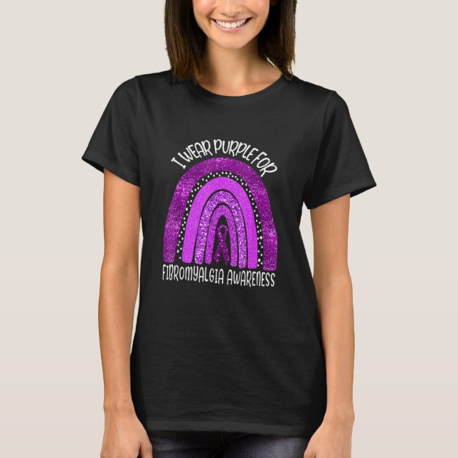 I wear purple for fibromyalgia awareness rainbow T-Shirt (Vorderseite)