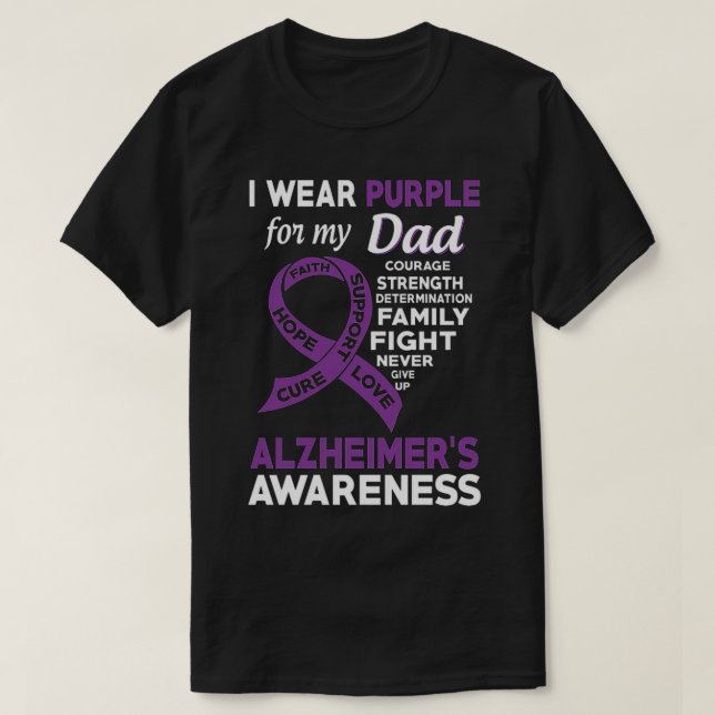 I Wear Purple For My Dad Alzheimer'S Awareness T-Shirt (Design vorne)