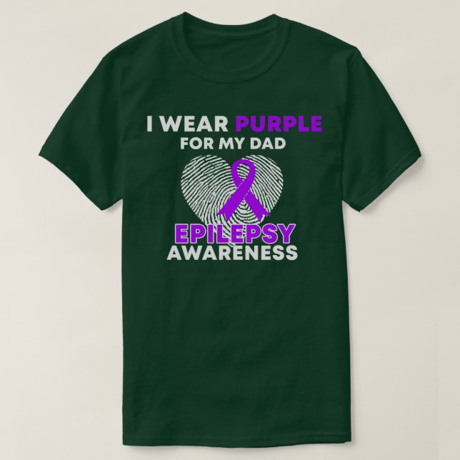 I Wear Purple For My Dad Epilepsy Awareness T-Shirt (Design vorne)