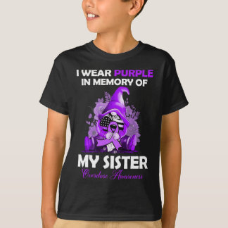 I Wear Purple For My Sister Overdose Awareness Mon T-Shirt