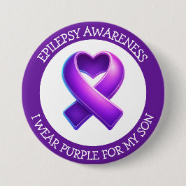 I Wear Purple for my Son | Epilepsy Awareness Button
