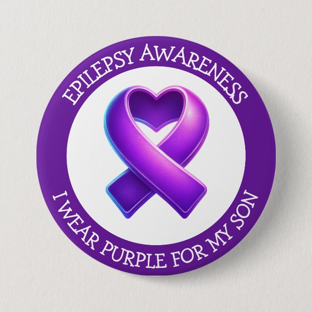 I Wear Purple for my Son | Epilepsy Awareness Button (Vorderseite)