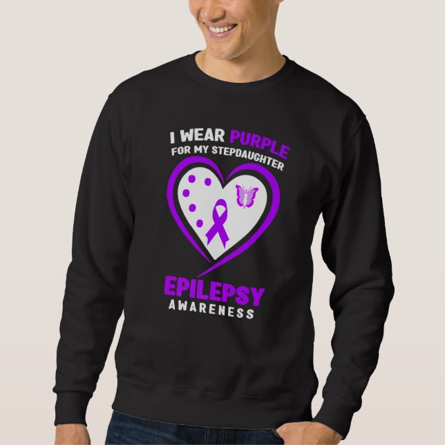 I Wear purple For My Stepdaughter Epilepsy Awarene Sweatshirt (Vorderseite)