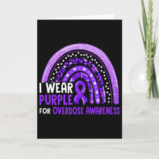 I Wear Purple For Overdose Awareness Rainbow Ribbo Karte