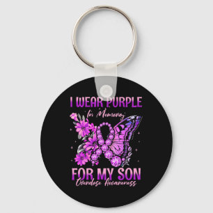 I Wear Purple In Memory For My Son Overdose Awaren Schlüsselanhänger