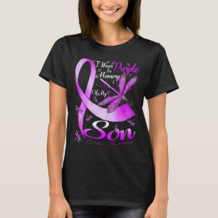 I Wear Purple In Memory For My Son Overdose Awaren T-Shirt