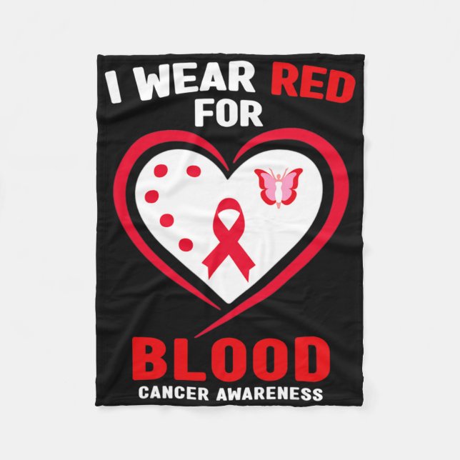 I Wear Red For Blood Cancer Awareness 3  Fleecedecke (Vorderseite)