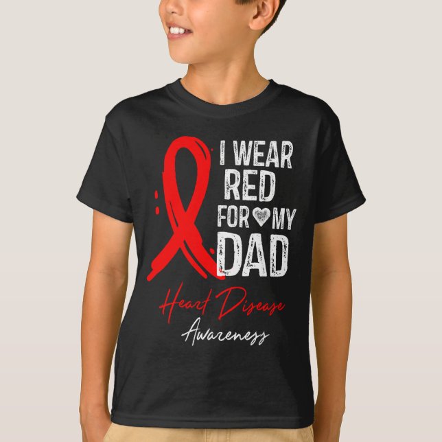 I Wear Red For My Dad Shirt Heart Disease Awarenes (Vorderseite)