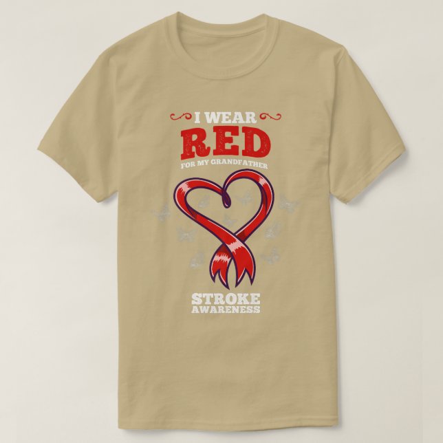 I Wear Red For My Grandfather Stroke Awareness  T-Shirt (Design vorne)